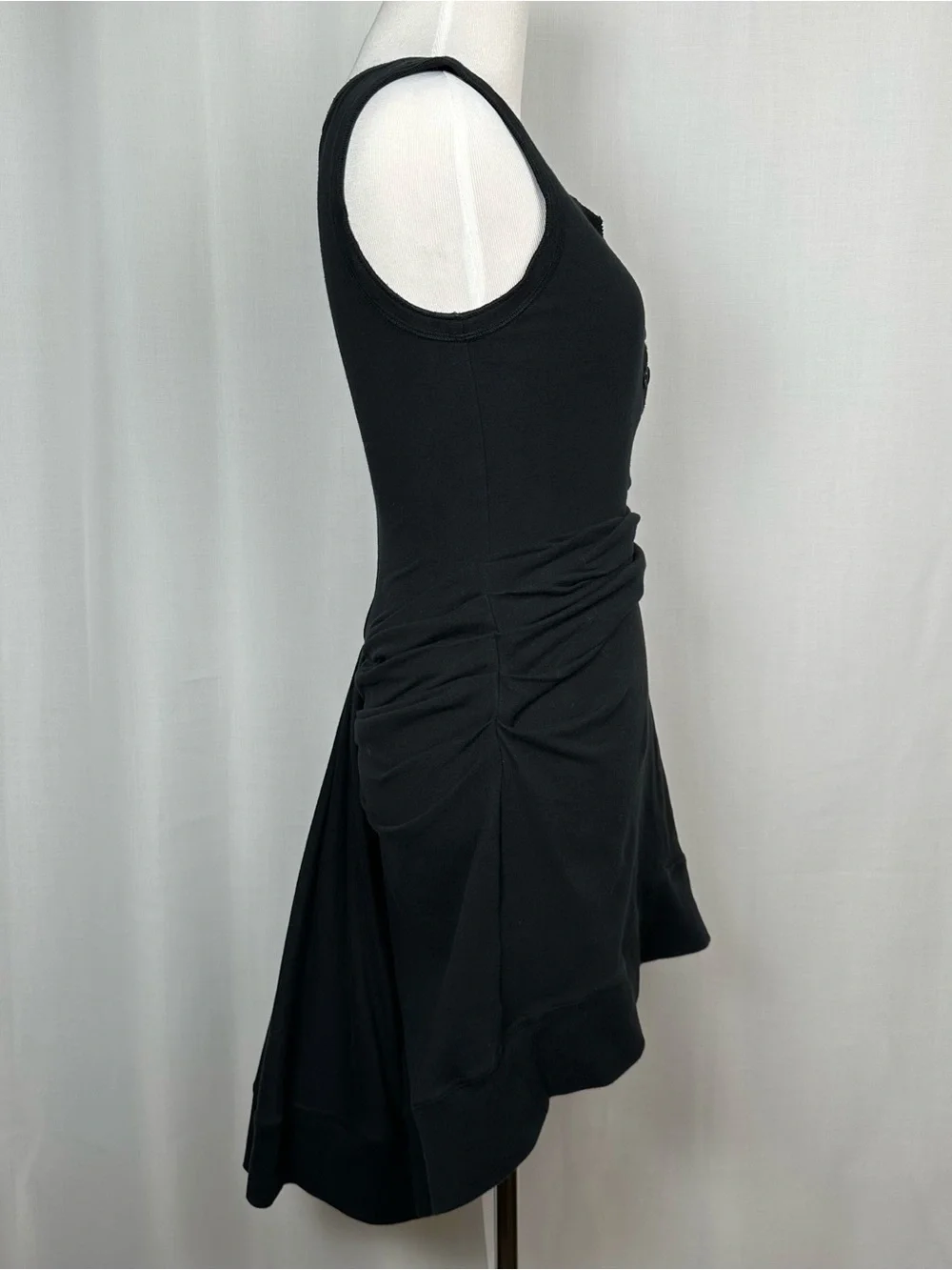 Betsey Johnson Vintage Bustle Back Dress Black Size P Victorian Steampunk Gothic